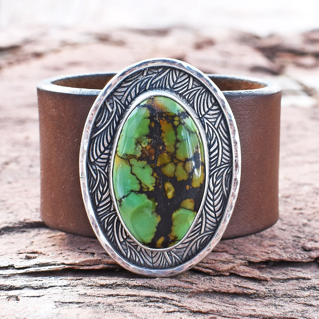 BH Leather Cuff with Mojave Turquoise main image 1