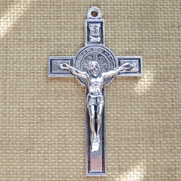 Wonderful Large Silver Tone Crucifix Pendants