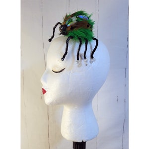 Familiar Friend Mini Hat- hair fascinator/ barrette/ hair clip/ hair accessory/ flower/ feather