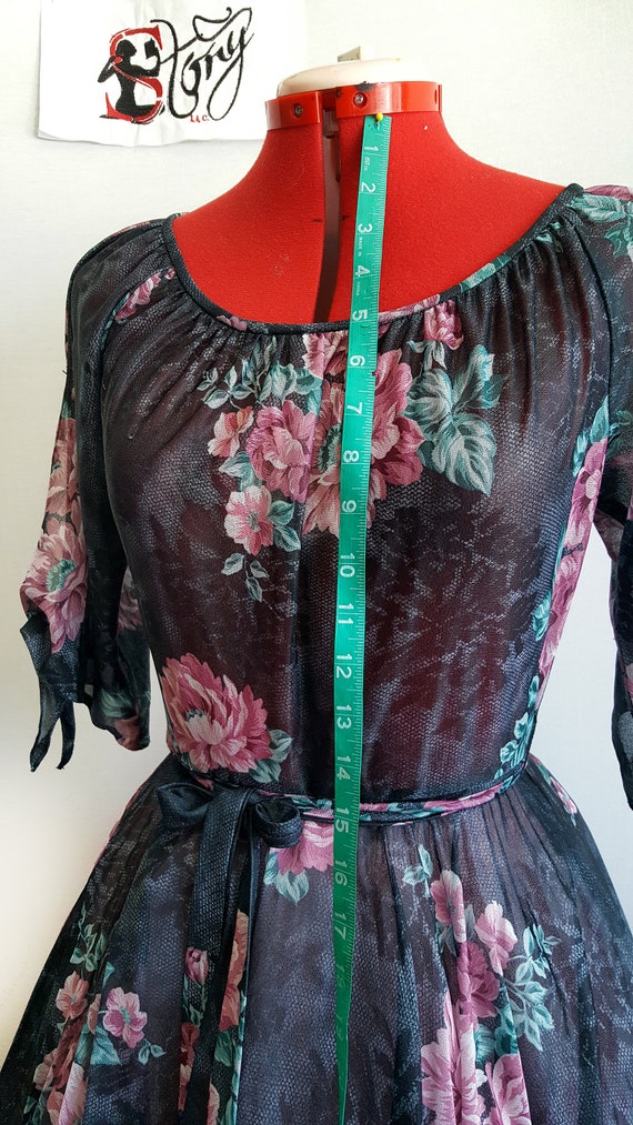 Rose Garden Dress- Sheer, fit and flare, Vintage … - image 3