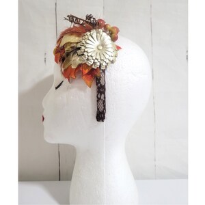 Harvest Headband- hair fascinator- barrette/ hair clip/ hair accessory/ flower/feather