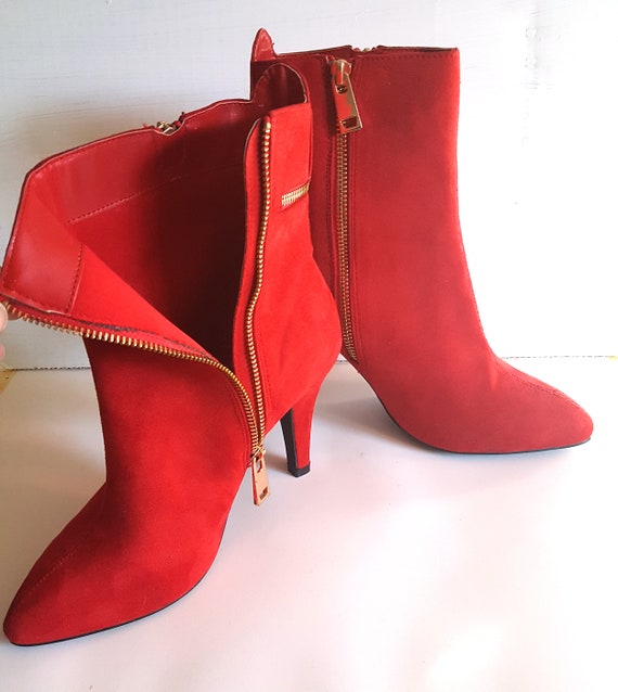 Red Suede Mini Kinky Boots - image 3