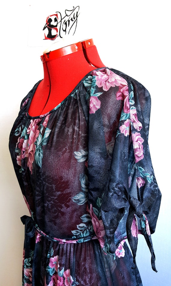 Rose Garden Dress- Sheer, fit and flare, Vintage … - image 4