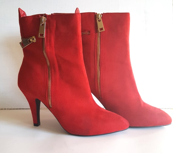 Red Suede Mini Kinky Boots - image 1