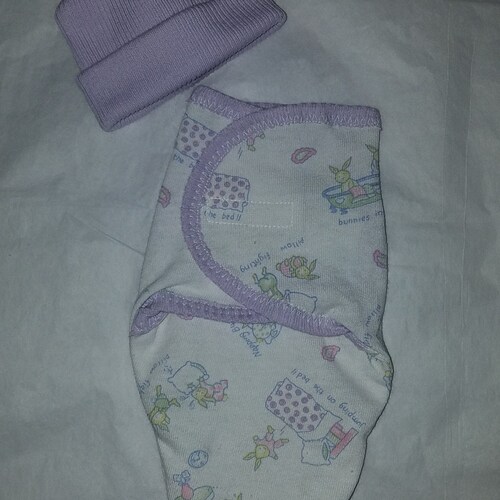 READ DESCRIPTION FIRST! Bright Creations Original Doll Pattern set no. 31 sewing pattern to make doll swaddle and cap for 10-13 inch baby