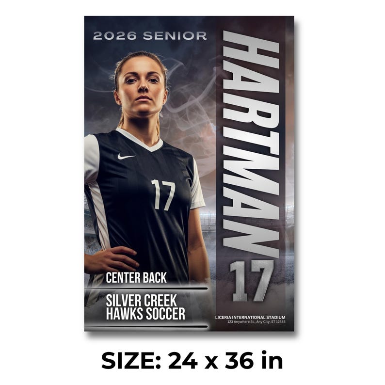 Soccer Pro Pack Bundle, Soccer Canva Posters, Senior Sports Banners, Custom Cards Templates, Graduation Gift Memory Mates Sports Photography