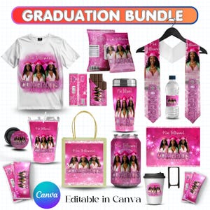 Graduation Party Favor Bundle, Graduation Chip Bag Canva Template, Graduation Party Favor Pack, Class of 2025 Grad Treat Packaging Bundle