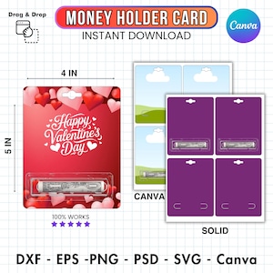Geld Halter Kartenvorlage, Geld Geschenk Kartenhalter, Geld Karte svg, Geld Halter svg, Geld Kartenhalter svg, printable, Instant Download