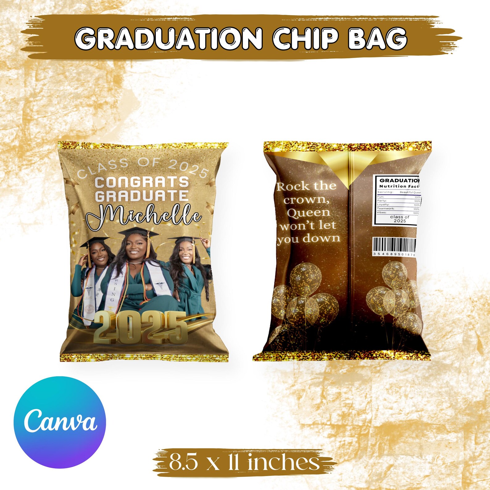2025 Graduation Chip Bag Template, Grad Chip Bag Wrapper, Graduation ...