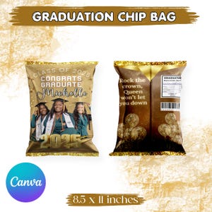 Graduation Chip Bag Canva Template, Graduation Party Favor,Class of 2025 Graduation Party Favor Bundle,Chip bag party favors,Canva Templates