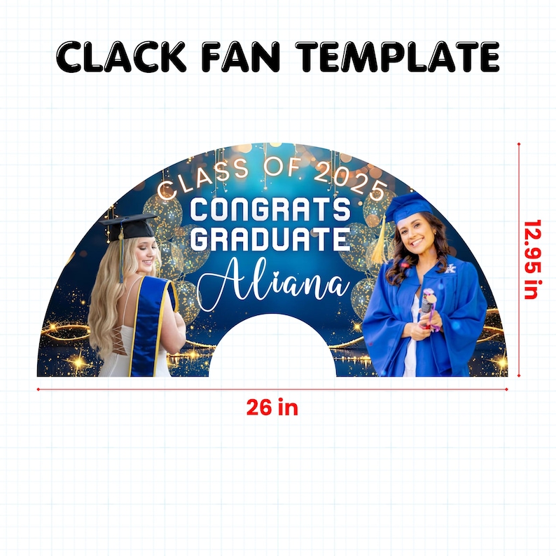 Clack Fan Template, Graduation Fan Template Editable Canva Template ...