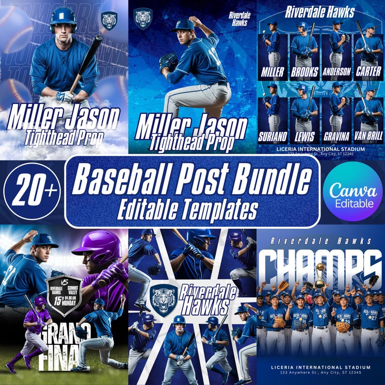 20+ Baseball Sports Social Media Templates | Editable Baseball Game Day ...