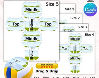 Volleyball Panel Template, Volleyball Panel Blank Template, Editable Volleyball Wrap, DIY, Photo Volleyball, Canva Template,Instant Download