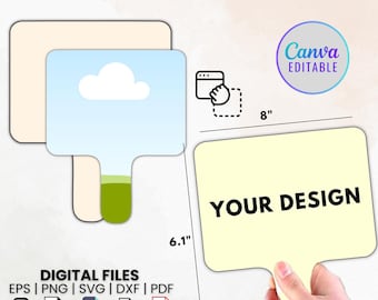 Paddle Fan Template Svg, Dry Erase Answer Fan Template Svg, Graduation Fan Template, Editable Fan Canva Template, Instant Download