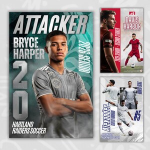 Soccer Pro Pack Bundle, Soccer Canva Posters, Senior Sports Banners, Custom Cards Templates, Graduation Gift Memory Mates Sports Photography