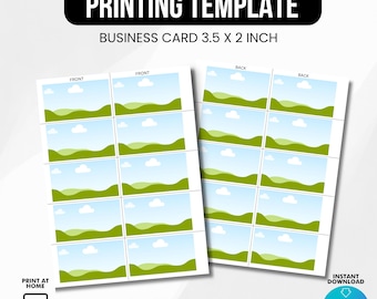 Business Card Print Template, 3.5”x2” Drag And Drop Business Card Template, Business Card Svg Png, Blank Business Card, Canva Template