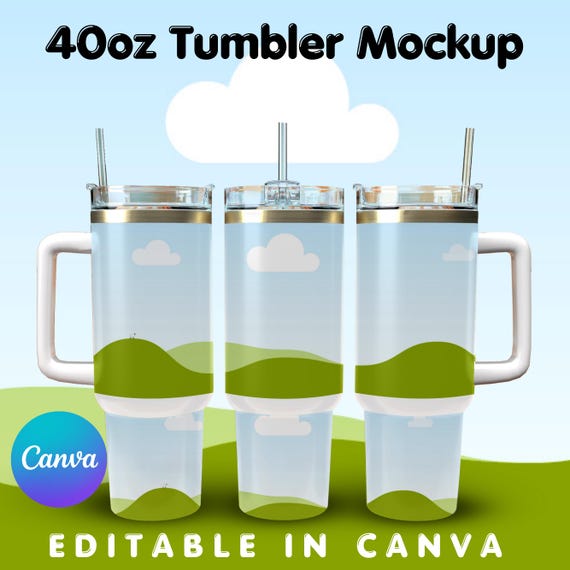 40oz Tumbler Mockup, Editable 40oz Tumbler Mockup Canva Tumbler Drag and Drop Canva Frame Mockup, Tumbler Mockup Canva, Digital Download