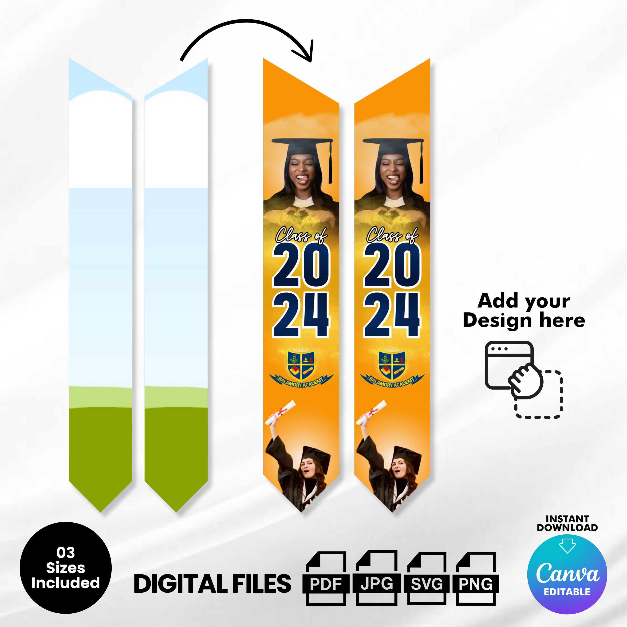 Graduation Stole Template, Graduation Stole Svg, Stole Template ...