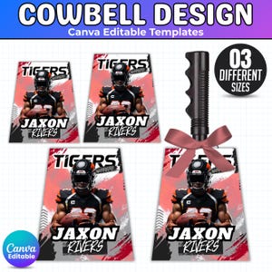 Cowbell Design Template, Editable Sport Cowbell Templates, Custom Cowbell Design, Football Cowbell Design, Football Cowbell, Cowbell Wrap