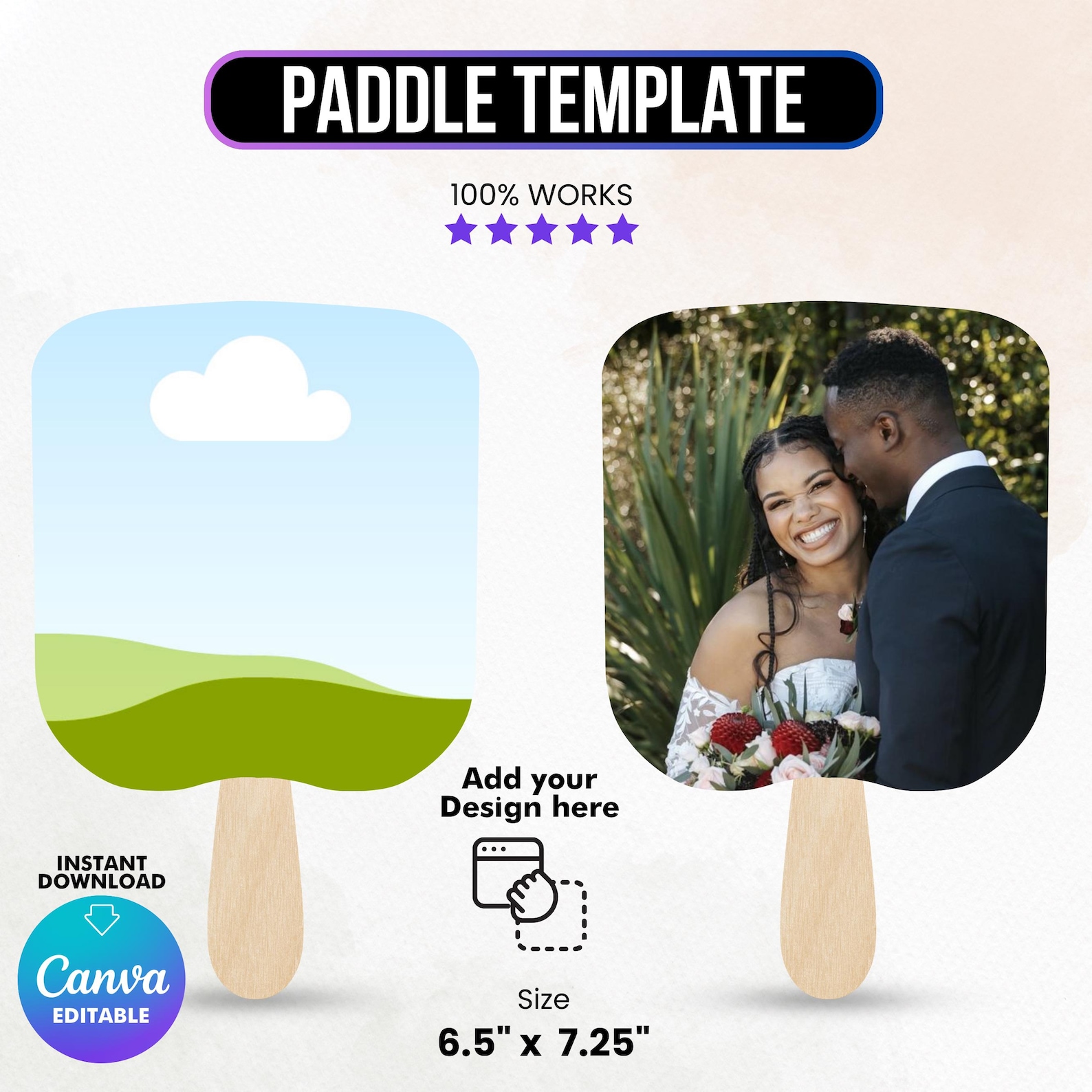 Fan Template Svg, Church Fan Template, Paddle Fan Template SVG, Wedding ...