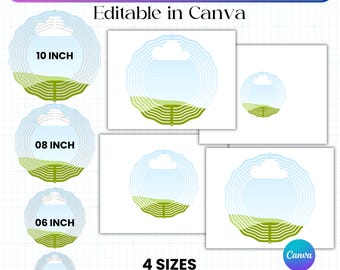 Wind Spinner Mockup Bundle Template, Wind Spinner Sublimation, Drag and Drop,Wind Spinner Template Canva,Frame Wind Spinner,Instant Download