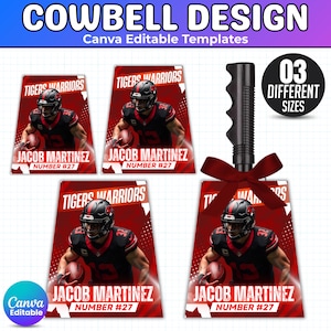 Cowbell Design Template, Editable Sport Cowbell Templates, Custom Cowbell Design, Football Cowbell Design, Football Cowbell, Cowbell Wrap