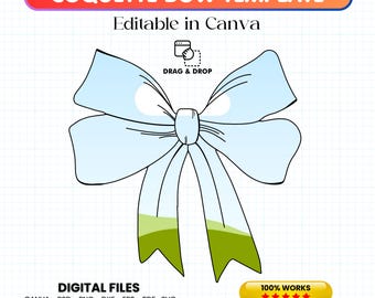 Coquette Bow Canva Frame Trending Bow Ribbon Drag and Drop, Ribbon Bow Canva Frames, Design Your Own Ribbon Bow