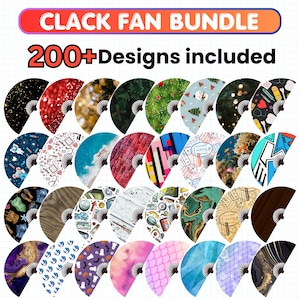 Clack Fan Templates Bundle, 200+ Editable Clack Fan Designs Templates Canva,Printable Clack Fan Template,DIY,Instant Download,Chinese Fan