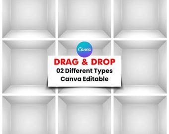 In the Cardboard Box Template, White Inside the Box Template, Square Cardboard Grid, 9 Empty Cardboard Boxes Canva Template