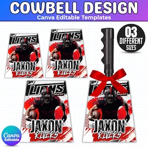Cowbell Design Template, Editable Sport Cowbell Templates, Custom Cowbell Design, Football Cowbell Design, Football Cowbell, Cowbell Wrap