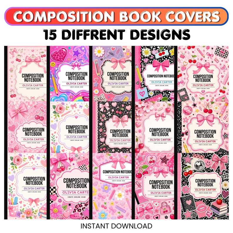 15 Composition Notebook Covers, Composition Notebook Cover Designs ...
