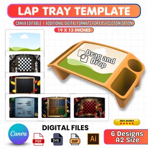 Bearbeitbare Lap Tray Canva-Vorlage, Kinder-Lerntablett-Vorlage, druckbare Lap-Desk, sofortiger Download