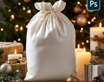 Maquette de sac du père Noël, Maquette de sac du père Noël, Sac de Noël, Maquettes de Noël, Maquette de motifs pour les fêtes, Maquette de sac, Maquette de sac cadeau