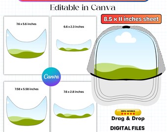 Trucker Hat Brim Template,Baseball Hat Brim Template,Trucker Hat Template Bundle,Hat Bar Template,Baseball Cap Brim Template,Custom Hat Brim