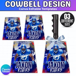 Cowbell Design Template, Editable Sport Cow bell Templates, Custom Cowbell Design, Tiger Football Cowbell , Football Cowbell, Cowbell Wrap