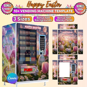 Easter Vending Machine Bundle Templates, Editable Vending Machine Template, Editable Party Favor Gift, Easter Canva Frame Template