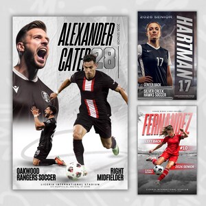 Soccer Pro Pack Bundle, Soccer Canva Posters, Senior Sports Banners, Custom Cards Templates, Graduation Gift Memory Mates Sports Photography