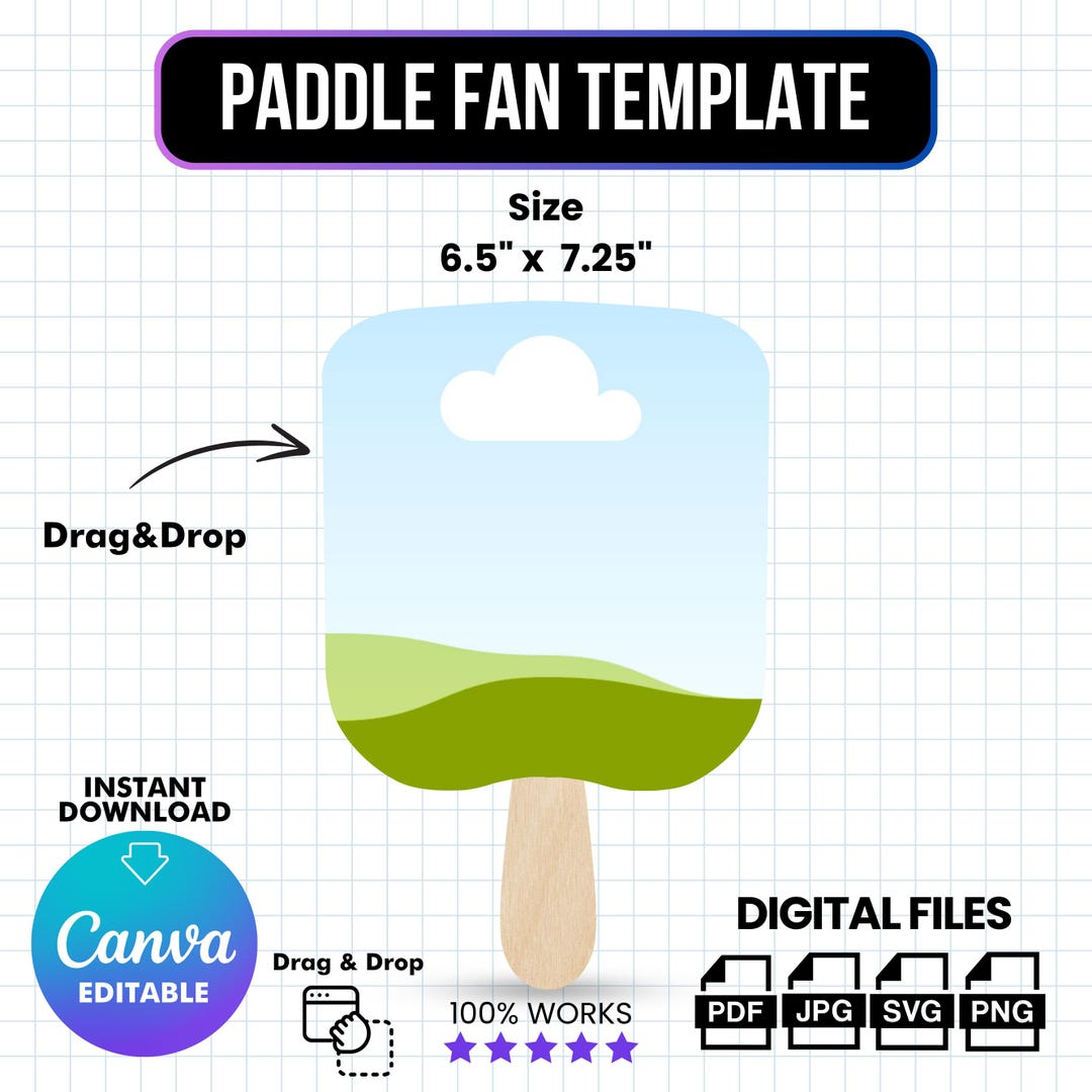 Fan Template Svg Church Fan Template Paddle Fan Template Wedding