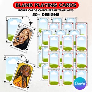 DIY Playing Card Templates, Printable Poker Cards, Blank Playing Cards Drag & Drop Canva, Photo Playing Cards, Editable Trading Card
