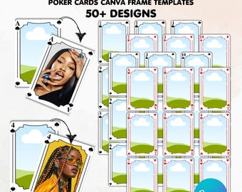 DIY Playing Card Templates, Printable Poker Cards, Blank Playing Cards Drag & Drop Canva, Photo Playing Cards, Editable Trading Card