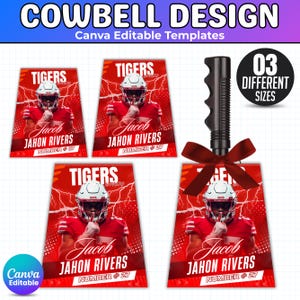 Cowbell Design Template, Editable Sport Cow bell Templates, Custom Cowbell Design, Football Cowbell Design, Football Cowbell, Cowbell Wrap