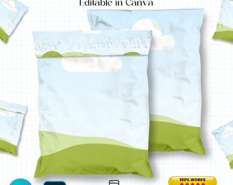 Poly Mailer Bag Mockup Canva Template, Poly Mailer Bubble Mailer Mockup, Mailer Bag Mockup, Poly Mailer Packaging Mockup, Poly Mailer Mockup