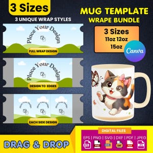 Becher Vorlage, 11 Unzen Becher Vorlage, 12 Unzen Becher Vorlage, 15 Unzen Becher Vorlage, Becher Vorlage svg, Becher Wrap Vorlage, Kaffeetasse Vorlage