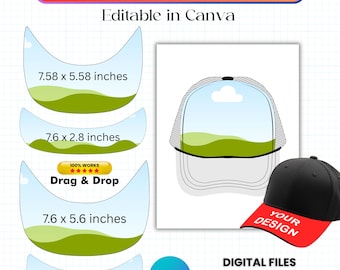 Trucker Hat Brim Template,Baseball Hat Brim Template,Trucker Hat Template Bundle,Hat Bar Template,Baseball Cap Brim Template,Custom Hat Brim