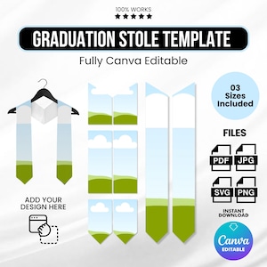 Graduation Stole Template, Graduation Stole svg, Stole Template, Graduation Template, Stole Template For Sublimation, Stole Template Png