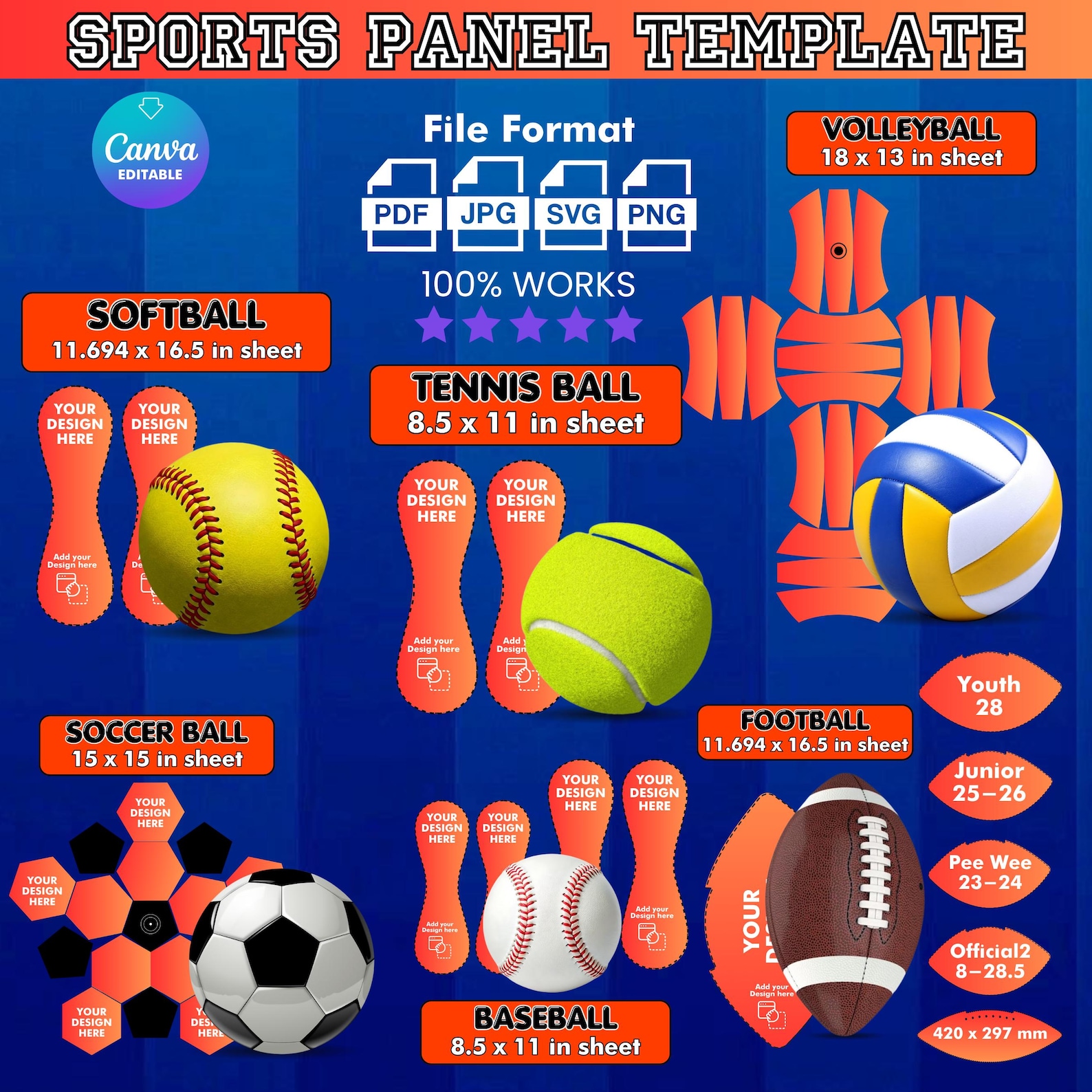 Football Panel Ls All Sports Panel Templates, Football Panel Template, Softball Panel ...