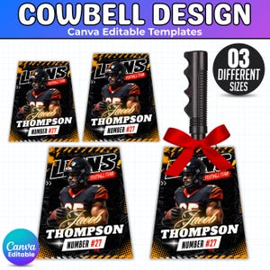 Cowbell Design Template, Editable Sport Cowbell Templates, Custom Cowbell Design, Football Cowbell Design, Football Cowbell, Cowbell Wrap