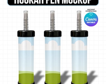 Hookah Pen Mockup Canva Template, DIY Hookah Design, Olit Hookah Mockup, Instant Download