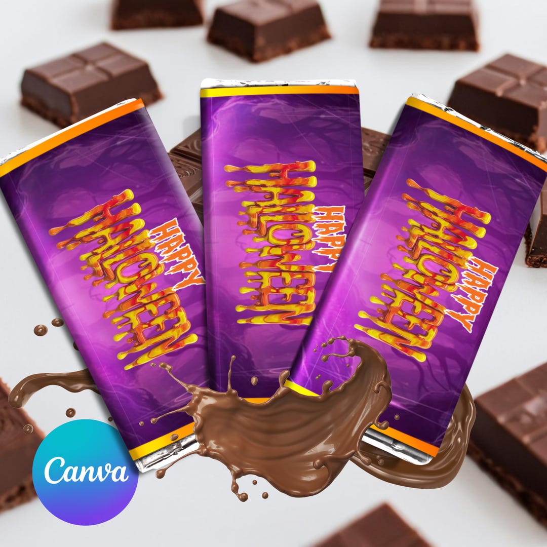 Halloween Candy Bar Wrapper, Halloween Chocolate Bar Wrapper, Halloween ...