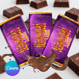 Halloween Candy Bar Wrapper, Halloween Chocolate Bar Wrapper, Halloween Chocolates, Halloween Choco Bar Template, Canva Template